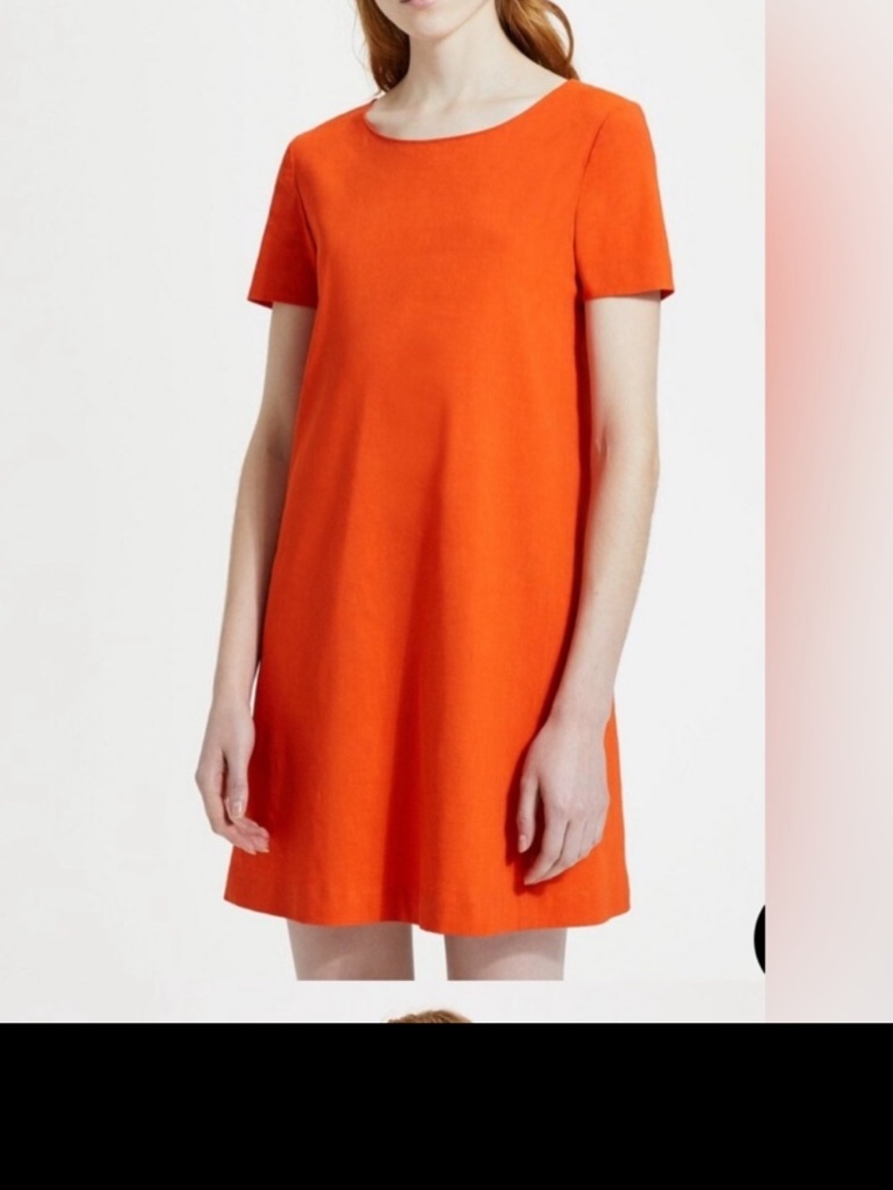 Theory panel shift dress in fire opal